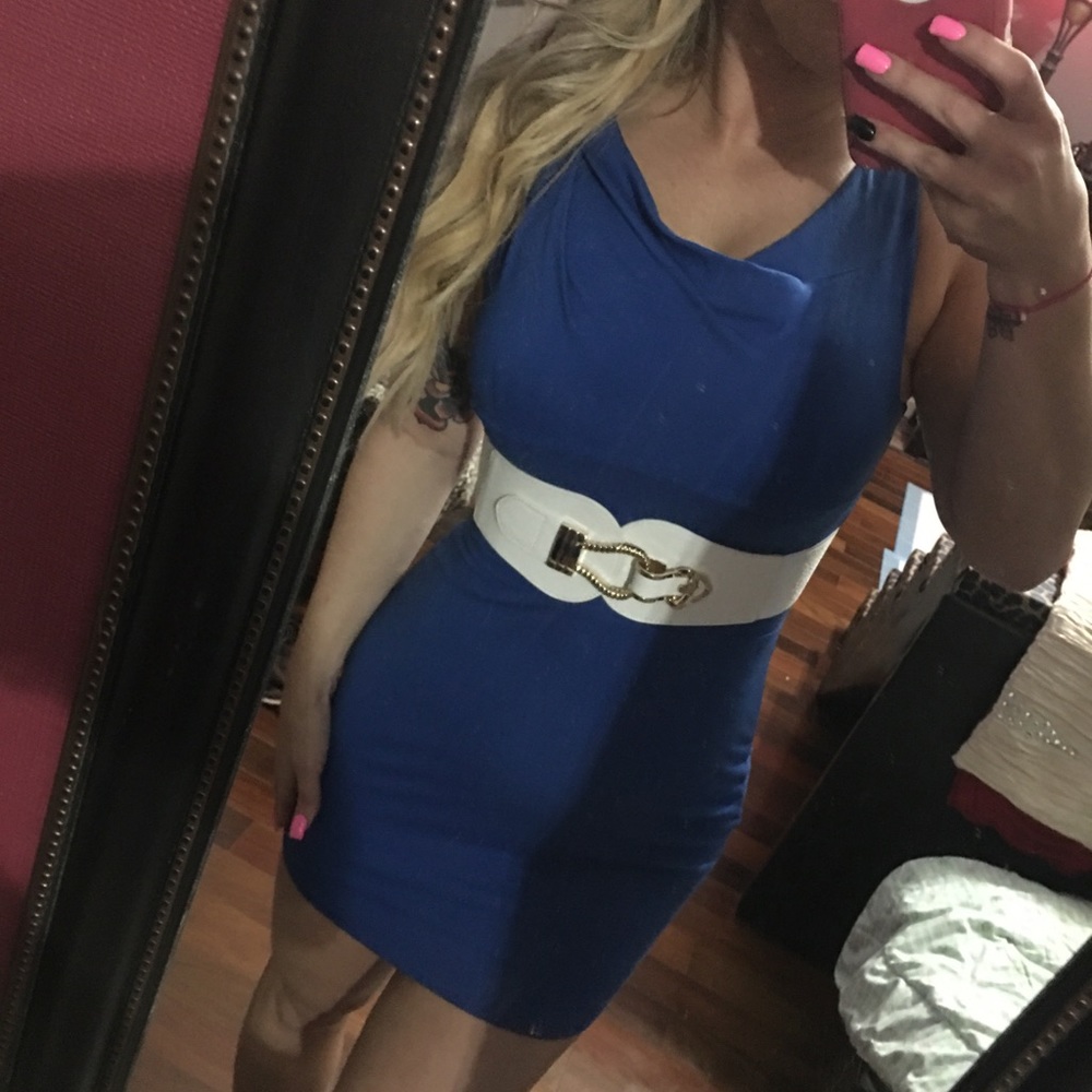 Beautiful blue BeBe dress! Belt not included